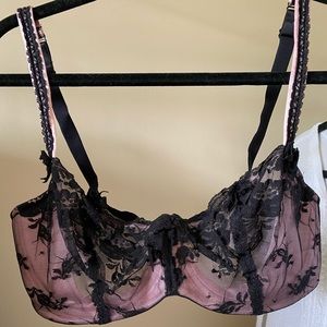 Black & Pink Lace Bra